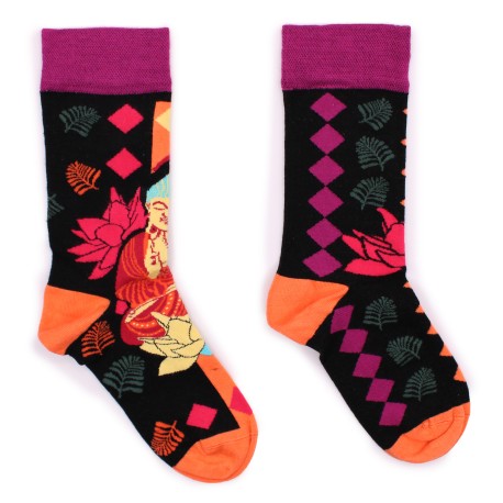 Hop Hare Bamboo Socks M/L - Pink Buddha & LotusÂ 