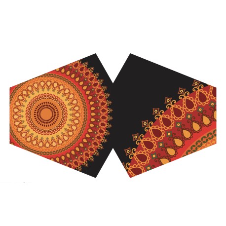 Reusable Fashion Face Mask - Orange Mandala (Adult)