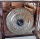 Large Gong in Brown Antique Stand - 80cm - Black - pattern