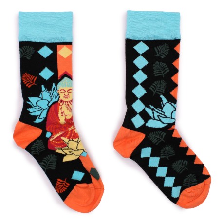 Hop Hare Bamboo Socks S/M - Blue Buddha & LotusÂ 