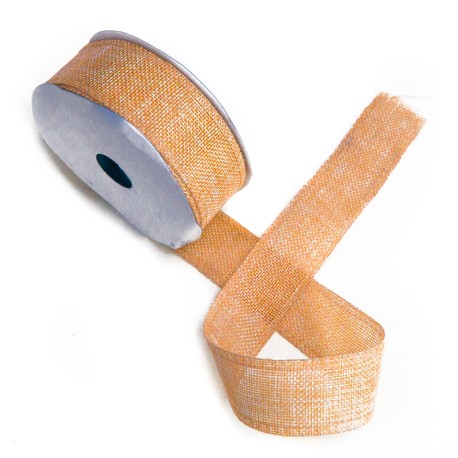 Natural Texture Ribbon 38mm x 20m - Vintage Orange