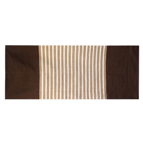 Indian Cotton Rug - 70x170cm - Dark Brown / Beige