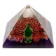 Lrg Organite Pyramid 80mm - Peacock