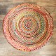 Round Jute and Recycled Cotton Rug - 120 cm