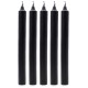 Solid Colour Dinner Candles - Rustic Black - Pack of 5