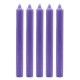 Solid Colour Dinner Candles - Rustic Lilac - Pack of 5