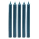 Solid Colour Dinner Candles - Rustic Teal - Pack of 5