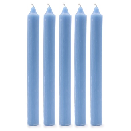 Solid Colour Dinner Candles - Rustic Sea Blue - Pack of 5