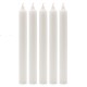 Solid Colour Dinner Candles - Rustic White - Pack of 5