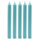 Solid Colour Dinner Candles - Rustic Aqua - Pack of 5