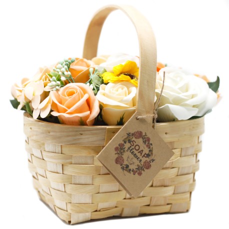 Large Orange Bouquet in Wicker Basket