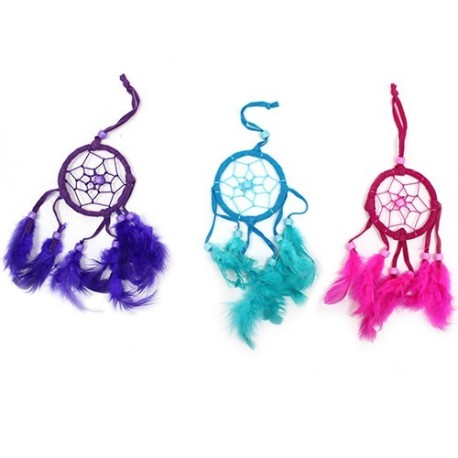 Bali Dreamcatchers - Small Round - Turq/Pink/Purp